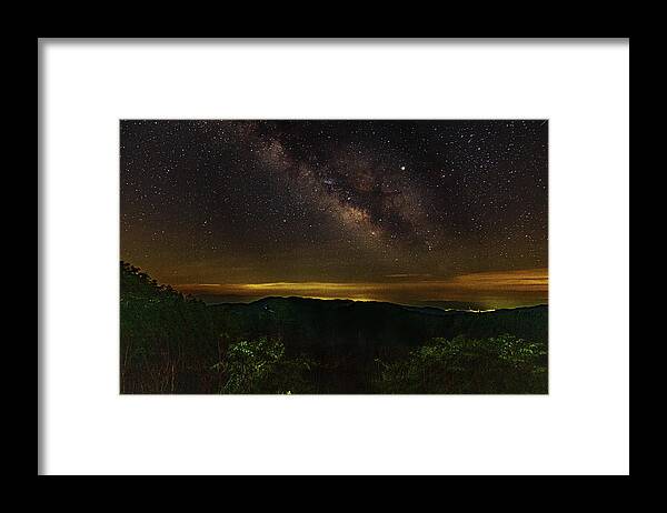 Great Smoky Mountain National Park Framed Print featuring the photograph Milky Way and Fireflies by Jack Peterson