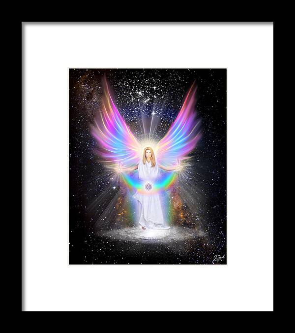 Endre Framed Print featuring the digital art Milky Way Angel by Endre Balogh