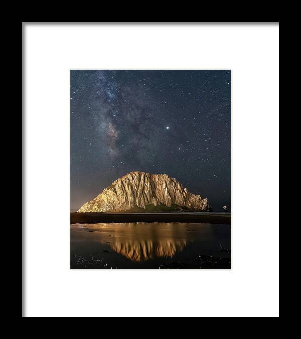 Morro Bay Framed Print featuring the photograph Milky Way Over The Rock by Beth Sargent