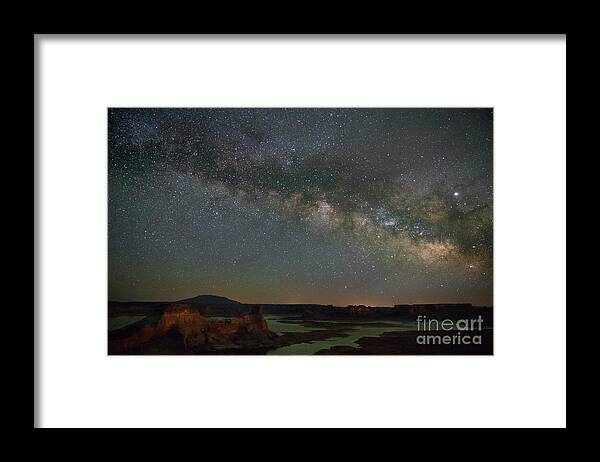 Alstrom Point Framed Print featuring the photograph Milkyway over Alstrom Point by Keith Kapple