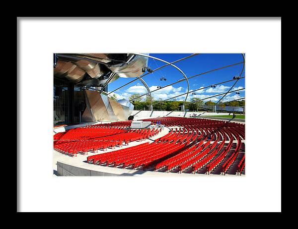 Millennium Park Framed Print featuring the photograph Millennium Park Amphitheatre Seats, Pritzker Pavilion by Patrick Malon