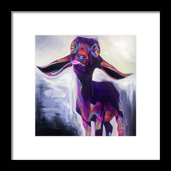 Goat Framed Print featuring the painting Millie by DawgPainter