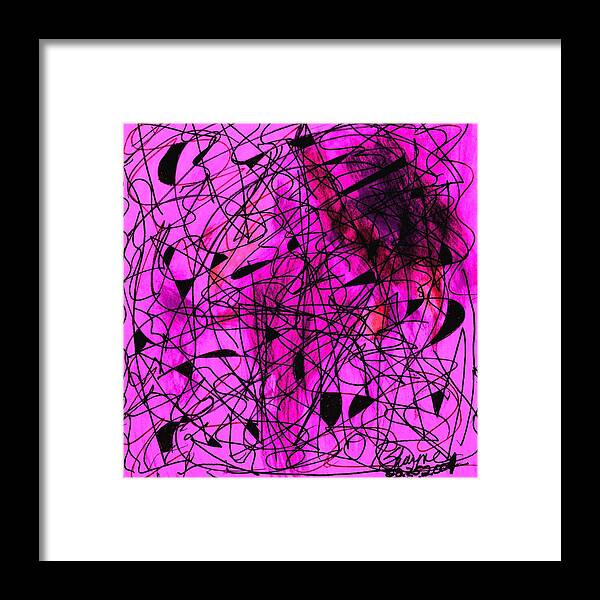 Original Painting Framed Print featuring the drawing Mind-Bending Present 1 by Susan Schanerman