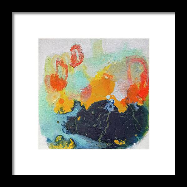 Abstract Framed Print featuring the painting Mini 03 by Claire Desjardins