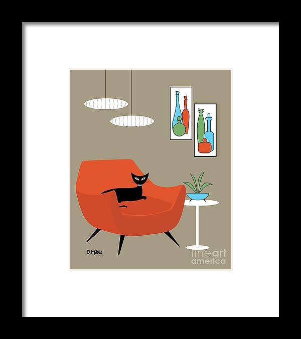 Mid Century Modern Framed Print featuring the digital art Mini Mid Century Decanters by Donna Mibus