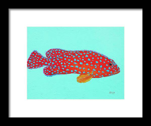 Miniatus Grouper Framed Print featuring the painting Miniatus Grouper Fish by Jan Matson