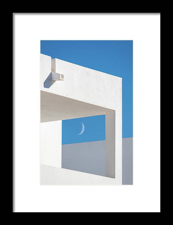 Atlantic Ocean Framed Print featuring the photograph Minimal Moon by Francesco Riccardo Iacomino