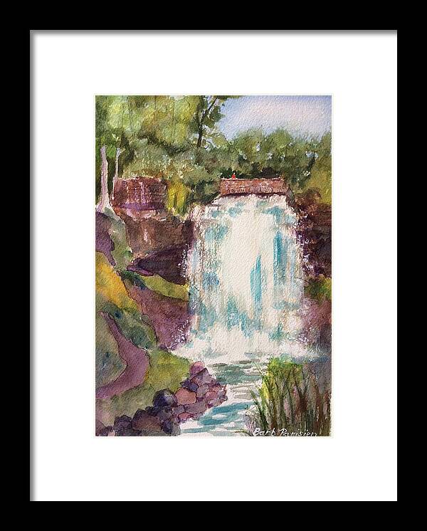 Waterfall Framed Print featuring the painting Minnehaha Falls by Barbara Parisien