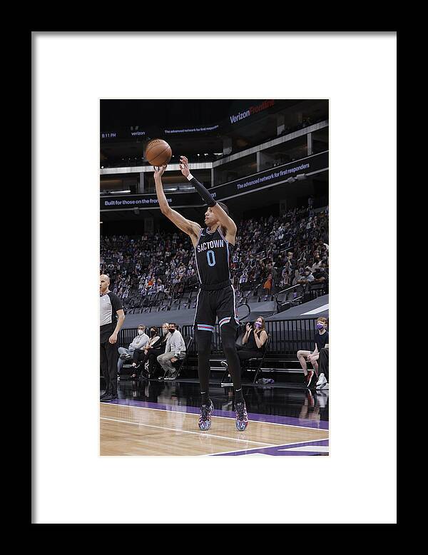 Tyrese Haliburton Framed Print featuring the photograph Minnesota Timberwolves v Sacramento Kings by Rocky Widner