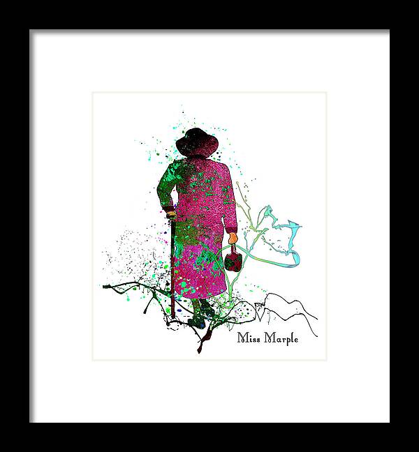 Watercolour Framed Print featuring the painting Miss Marple by Miki De Goodaboom