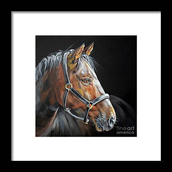 Horse Framed Print featuring the painting Missing You - Horse Painting by Annie Troe