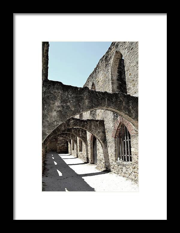 Historical Photograph Framed Print featuring the photograph Mission San Jose Arches No Two by Expressions By Stephanie
