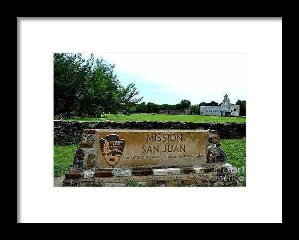 Mission Photography Framed Print featuring the photograph Mission San Juan Sign by Expressions By Stephanie