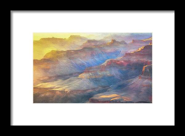 Grand Canyon Arizona Sunset Framed Print featuring the photograph Misty Sunset Shadows by Kevin Lane