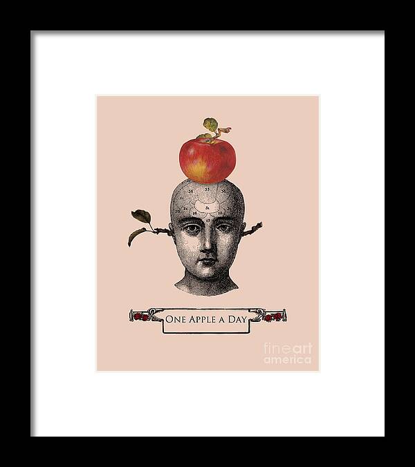 One Apple A Day Framed Print featuring the digital art Mister Medieval Mystery by Madame Memento