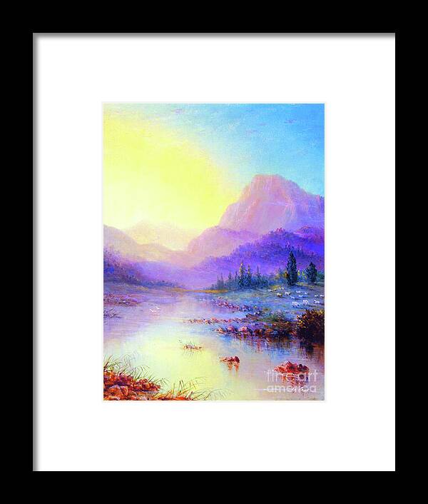 Landscape Framed Print featuring the painting Misty Mountain Melody by Jane Small