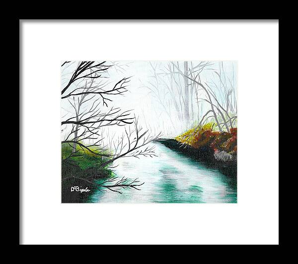 Mist Framed Print featuring the painting Misty river by David Bigelow