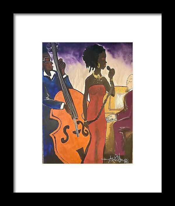  Framed Print featuring the painting Mo JAZZ by Angie ONeal