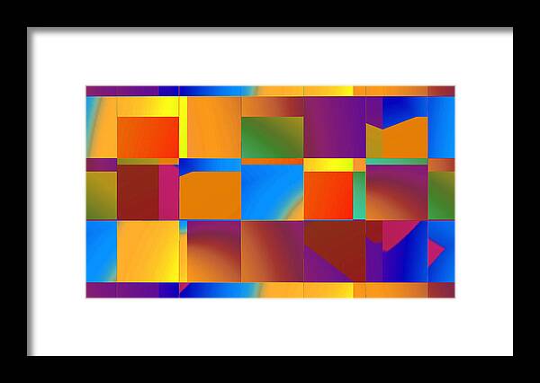Abstract Framed Print featuring the digital art Mod 60's Throwback - Pattern by Ronald Mills