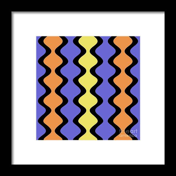 Modern Framed Print featuring the digital art Mod Waves on Twilight by Donna Mibus