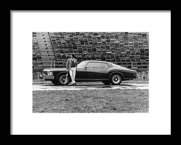 Car Framed Print featuring the photograph Model with a 1973 Buick Riviera by Peter Levy