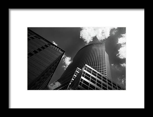 Architecture Framed Print featuring the photograph Modern Architecture cloudy Sky by Michalakis Ppalis