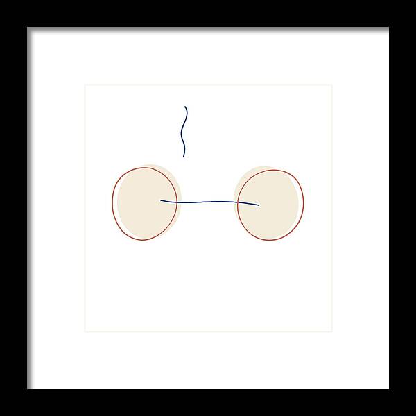 Modern Framed Print featuring the digital art Modern Lines Harry Potter Glasses Abstract by Ink Well