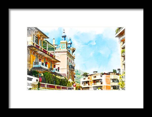 Monaco Framed Print featuring the digital art Monaco, Monte Carlo Cityscape by Tatiana Travelways