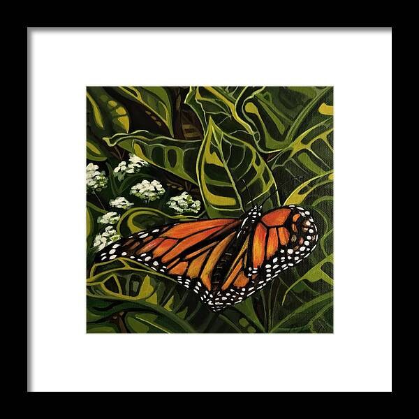 Monarch Framed Print featuring the painting Monarch Butterfly by Pam Veitenheimer
