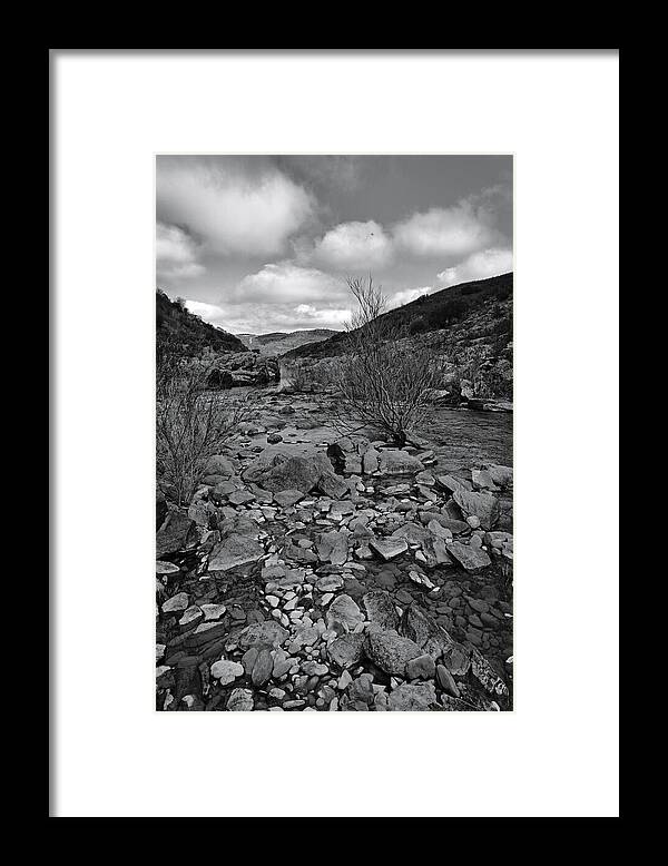 River Framed Print featuring the photograph Monochromed River Flow in Alentejo by Angelo DeVal