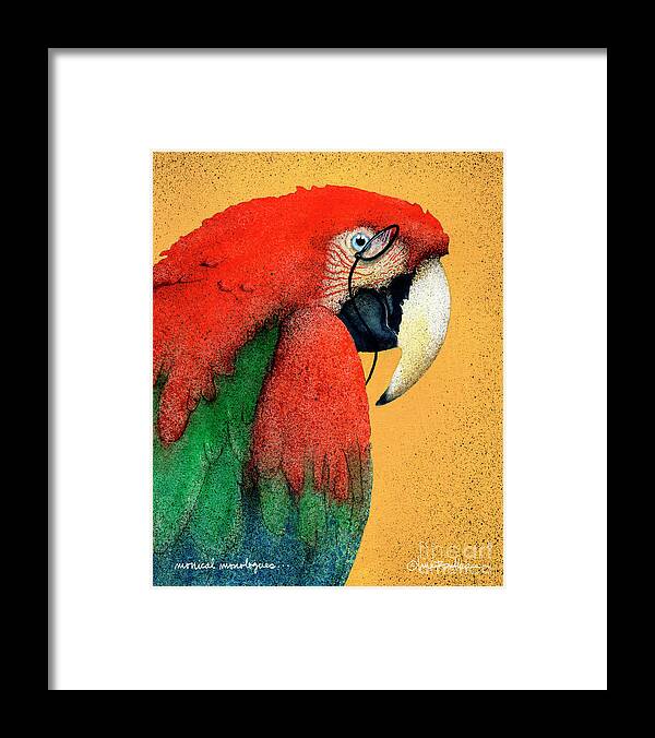 Parrot Framed Print featuring the painting Monocle Monologues... by Will Bullas