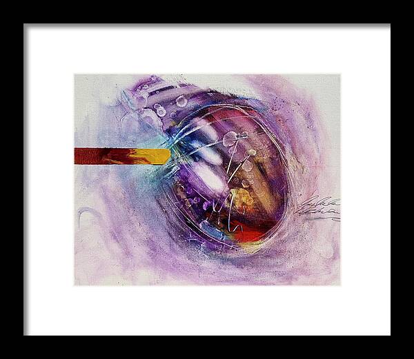 Abstract Expressionism Framed Print featuring the painting Monocle Nuance by Rodney Frederickson