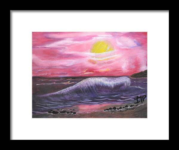 Wave Framed Print featuring the painting Monster Wave by Esoteric Gardens KN