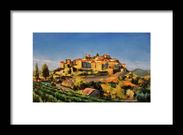 Italy Framed Print featuring the painting Montefioralle by Robert Reeves