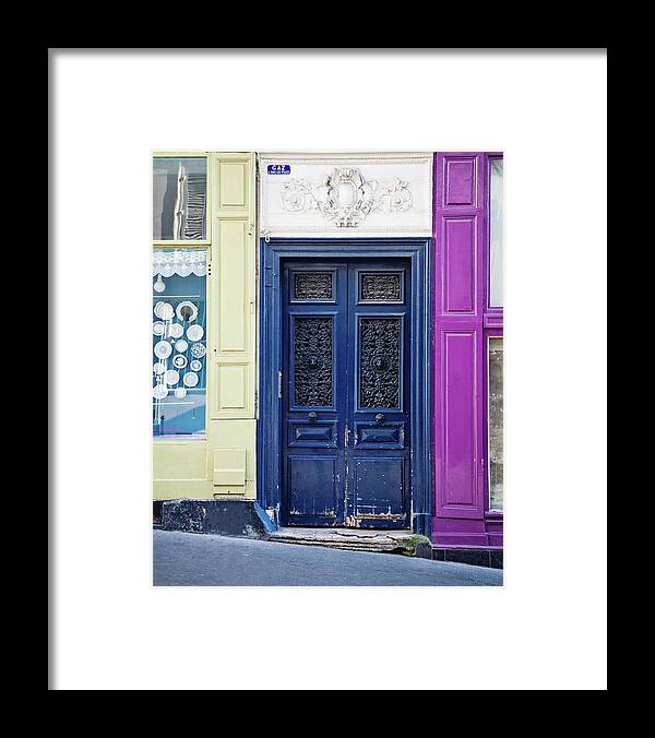 Paris Photography Framed Print featuring the photograph Montmartre Colors - Paris Doors by Melanie Alexandra Price