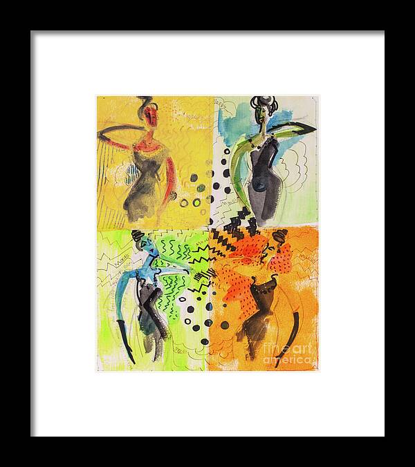 Moods Framed Print featuring the mixed media Moods by Cherie Salerno