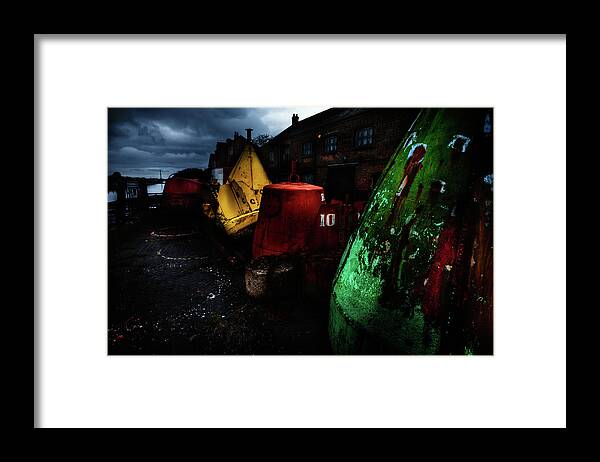 Europe Framed Print featuring the photograph Moody Buoys Ready to Float by Dennis Dame