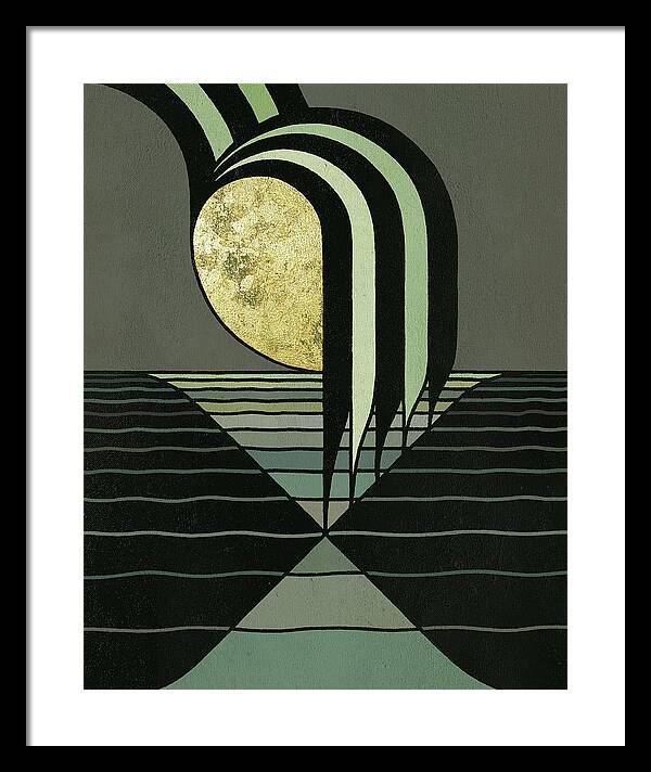 Steven Van Framed Print featuring the mixed media Moon by Night by Steven Van
