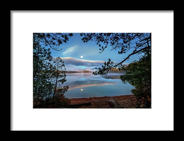 Sunrise Framed Print featuring the photograph Moon Over Baxter 34a2856 by Greg Hartford