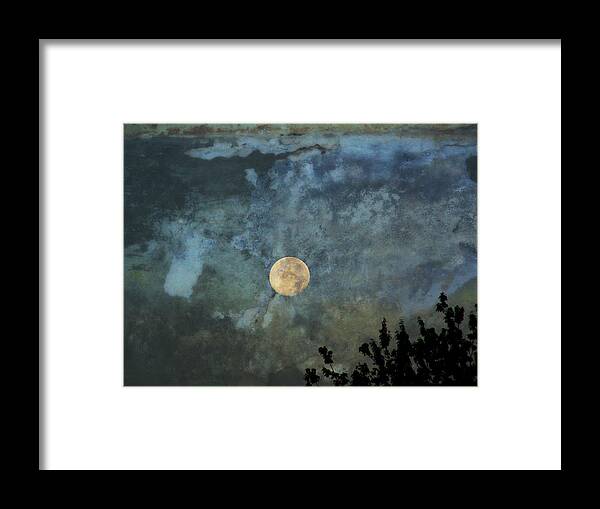 Moon Framed Print featuring the photograph Moon Over Lake Reflection by Russel Considine