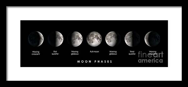Moon Framed Print featuring the photograph Moon phases by Delphimages Photo Creations