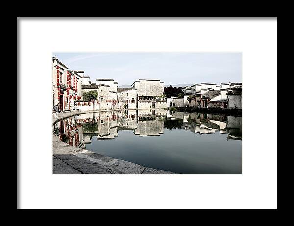 Moon Pond Framed Print featuring the photograph Moon Pond In Hong Village 4 by Mingming Jiang
