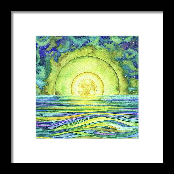 Moon Framed Print featuring the painting Moon Water by Tamara Phillips