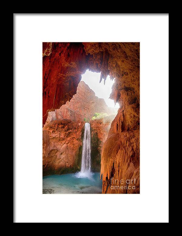 Mooney Falls Framed Print featuring the photograph Mooney Falls Arizona 2 by Bob Christopher