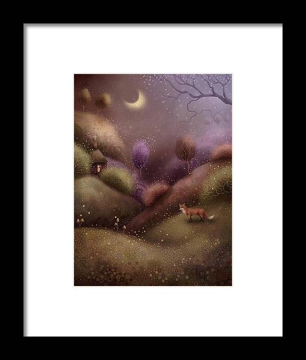 Wildlife Framed Print featuring the painting Moonlight Encounter by Joe Gilronan