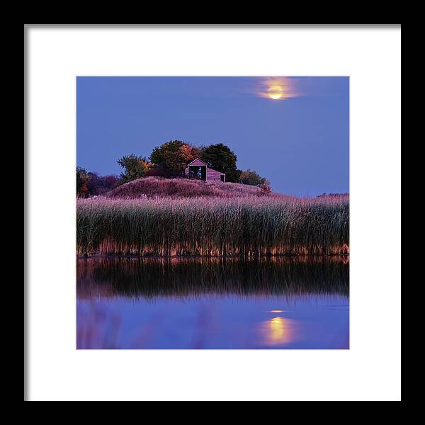 Barn Framed Print featuring the photograph Moonrise at the Temple Mound Barn by Peter Herman