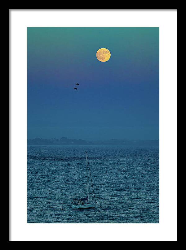 Tf-photography.com Framed Print featuring the photograph Moonrise Over Capitola by Tommy Farnsworth