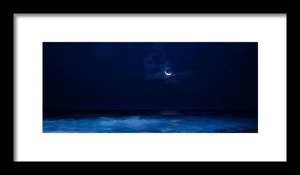 Moon Framed Print featuring the photograph Moonrise Over The Sea by Mark Andrew Thomas