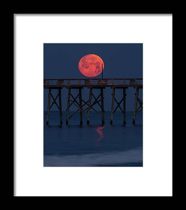 Fullmoon Framed Print featuring the photograph Moonset by Nick Noble