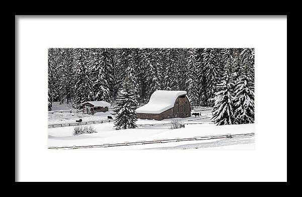 Snow Framed Print featuring the photograph Moose Ranch by Ronnie And Frances Howard